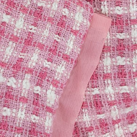 Vintage Requirements Tweed Skirt Suit Womens 12 Pink Check Office Career - Picture 7 of 16